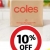 单笔消费满$50，购物10%折扣！@ Coles