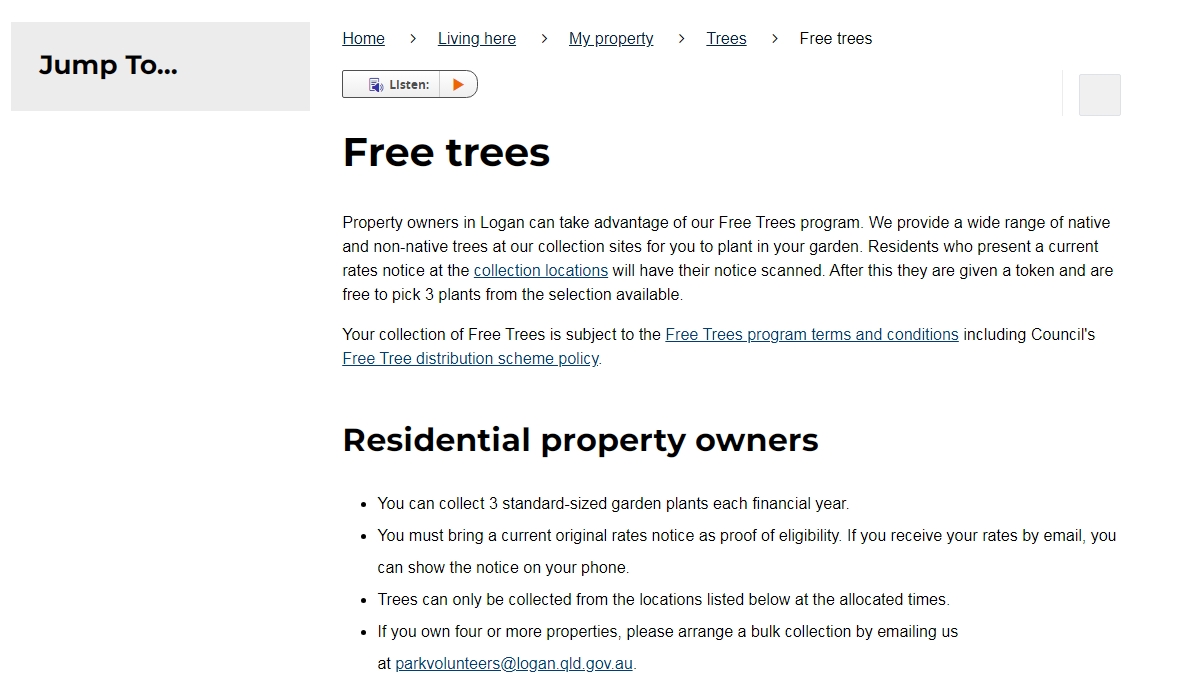 [QLD, VIC, NSW, TAS, WA] 议会提供免费的树木/植物!!!