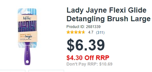 Lady Jayne大号按摩梳40%折扣！现价$6.39！@ Chemist Warehouse