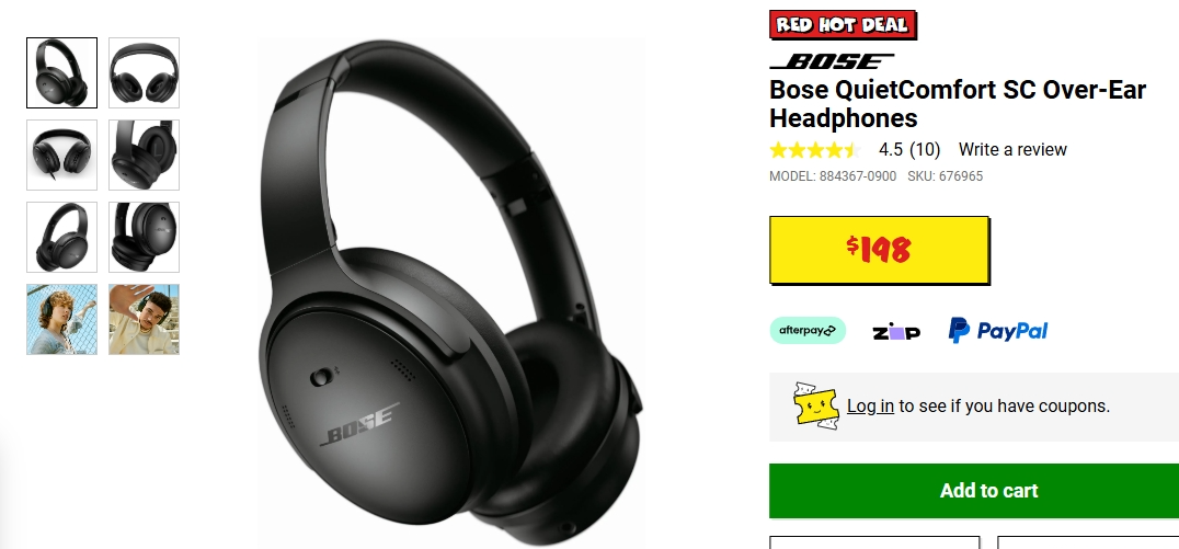 Bose 安静舒适SC套耳式耳机特价！仅一天！$198！@ JB Hi-Fi