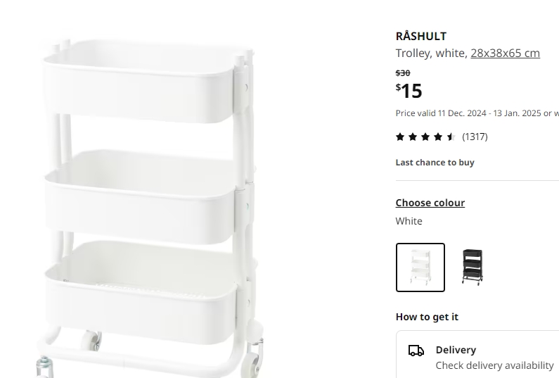 RÅSHULT小推车半价！$15！@ Ikea