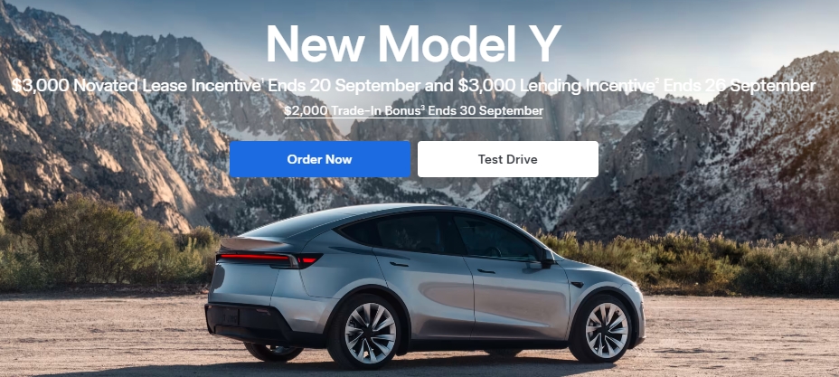 特斯拉官网活动：  通过Novated lease购买Model Y时，提供$3000的折扣！@ Tesla