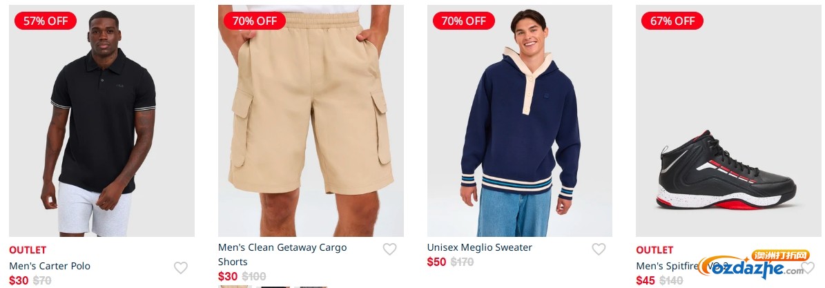 FILA仓库促销：衣服、鞋子等$10起！